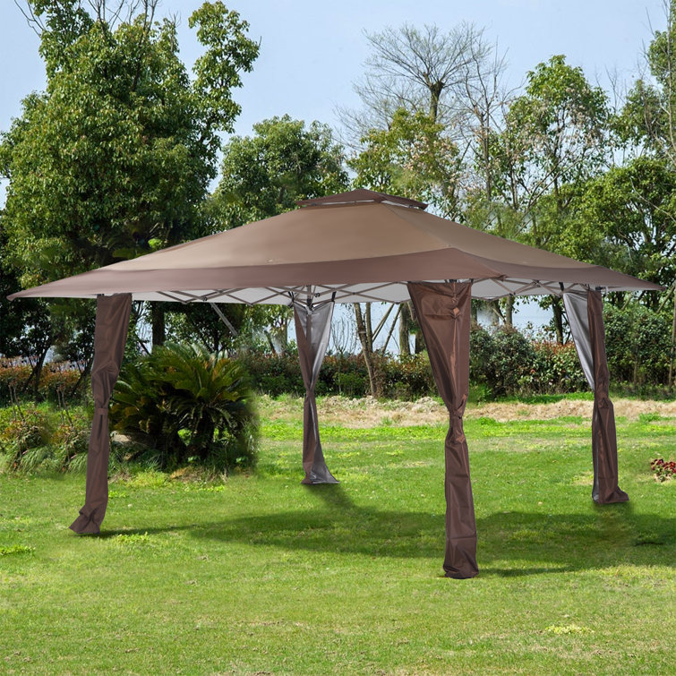 Pop up gazebo with top curtains